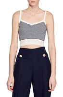 sandro Penn Stripe Sweater Camisole Ecru /Bleu at Nordstrom,