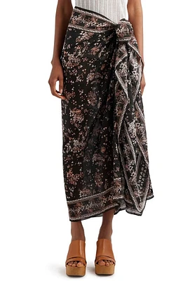 Isabel Marant Luana Cotton & Silk Pareo in Black at Nordstrom