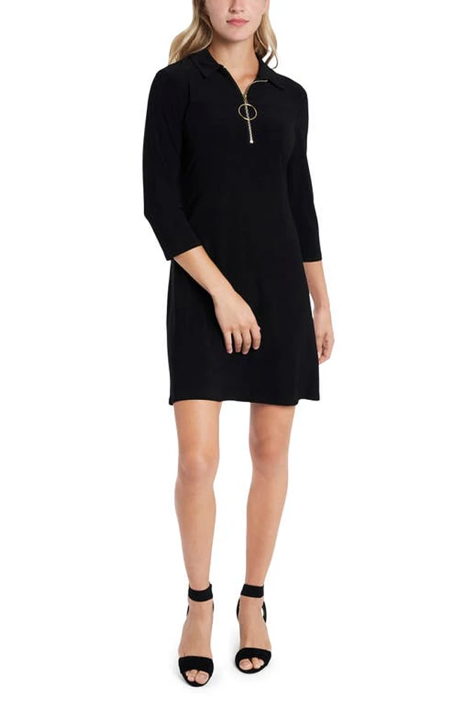 Chaus Front Zip Minidress Black at Nordstrom,