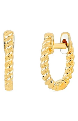 EF Collection Gold Twist Single Huggie Hoop Earring in 14K Yellow Gold at Nordstrom