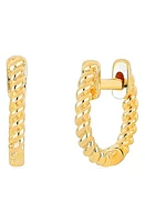 EF Collection Gold Twist Single Huggie Hoop Earring in 14K Yellow Gold at Nordstrom