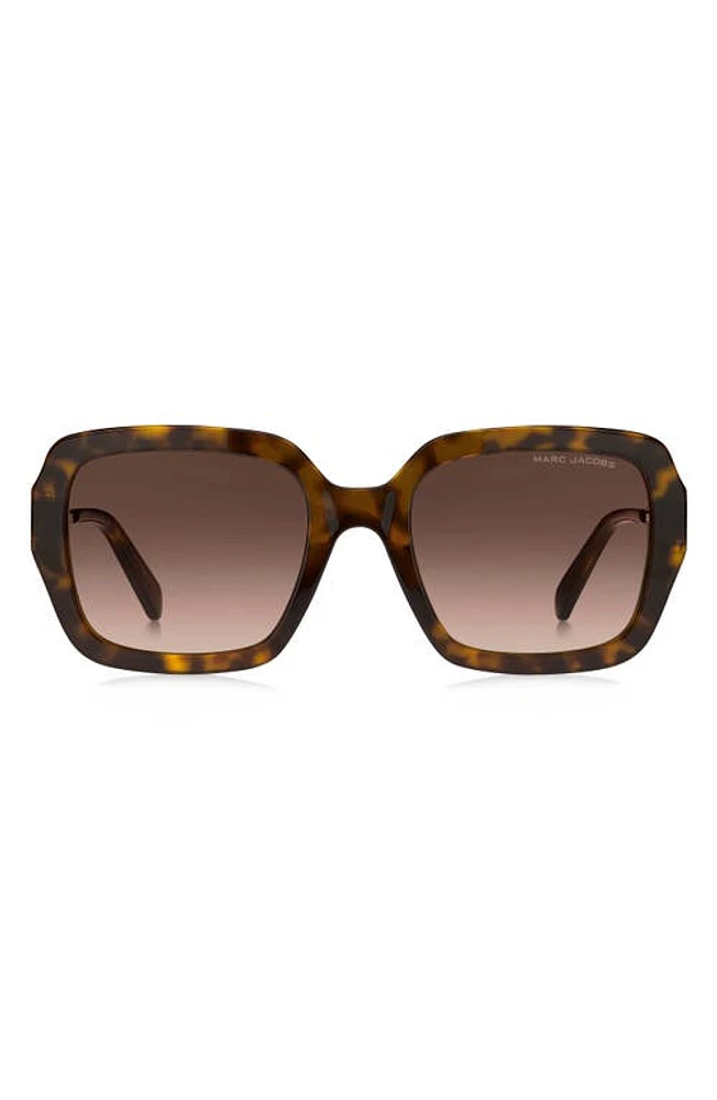 Marc Jacobs 54mm Gradient Square Sunglasses in Havana /Brown Gradient at Nordstrom