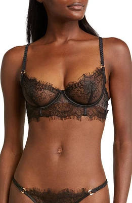 Bluebella Camelia Mesh & Lace Underwire Bra Black at Nordstrom,