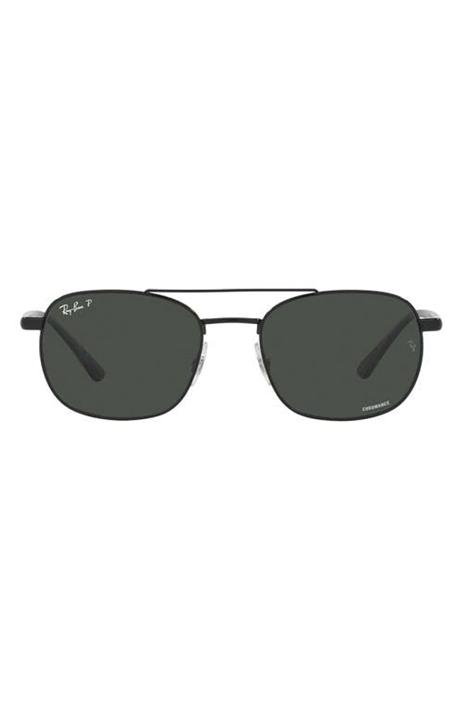 Ray-Ban Chromance 54mm Polarized Square Sunglasses in Black /Polarized Dark Grey at Nordstrom