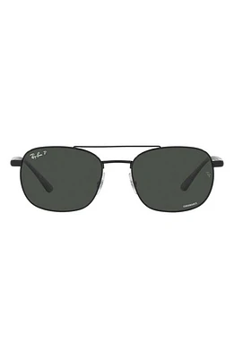 Ray-Ban Chromance 54mm Polarized Square Sunglasses in Black /Polarized Dark Grey at Nordstrom