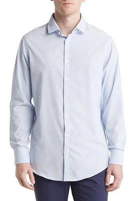 Mizzen+Main Leeward Trim Fit Solid Performance Button-Up Shirt Light Blue at Nordstrom,