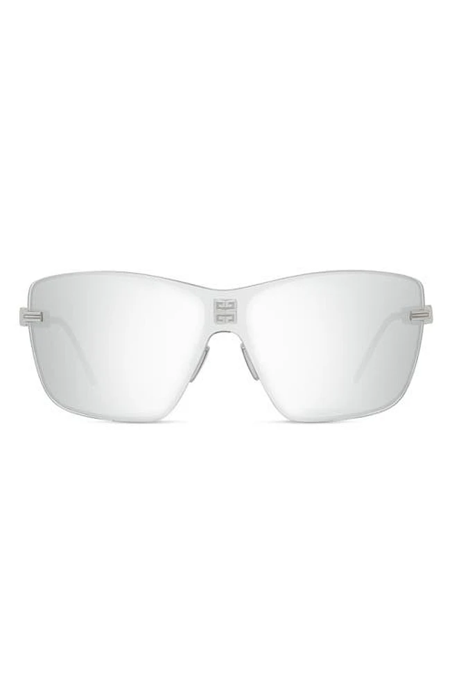 Givenchy 4Gem Rectangular Sunglasses in Shiny Palladium /Smoke Mirror at Nordstrom