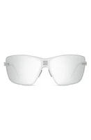 Givenchy 4Gem Rectangular Sunglasses in Shiny Palladium /Smoke Mirror at Nordstrom