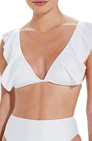 ViX Swimwear Liz Solid Ruffle Bikini Top White at Nordstrom,