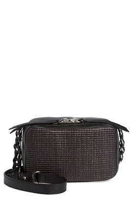 rag & bone Cami Straw & Leather Camera Bag in Black at Nordstrom