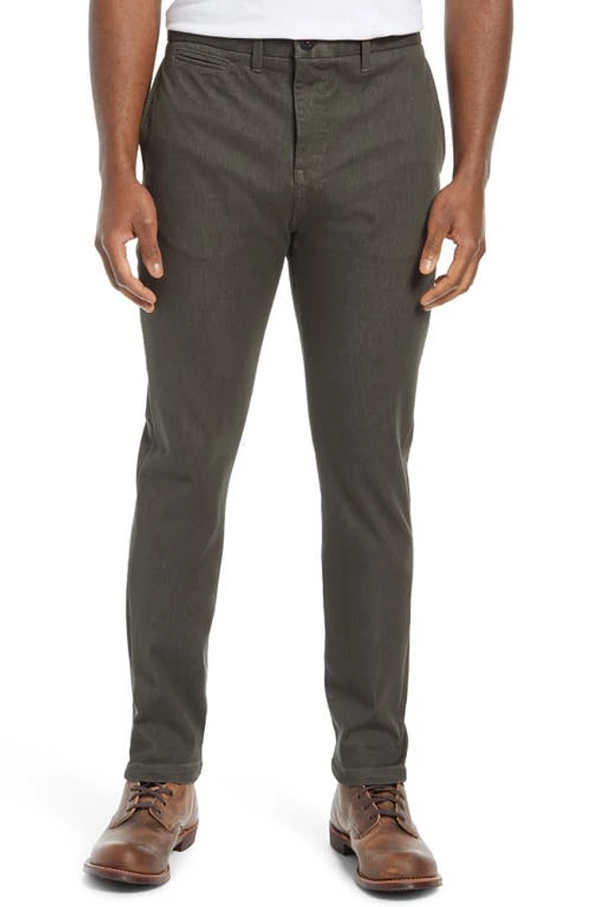 HIROSHI KATO Denit Slim Fit Chinos Military Green at Nordstrom, X 34