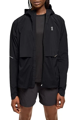 On Core Hooded Packable Running Jacket Black at Nordstrom,