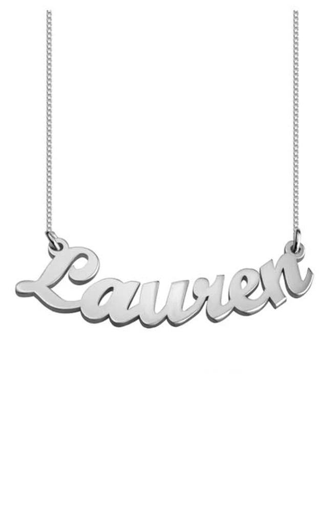 MELANIE MARIE Personalized Nameplate Pendant Necklace in Sterling Silver at Nordstrom