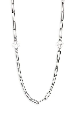 Tory Burch Good Luck Chain Necklace in Tory Silver at Nordstrom