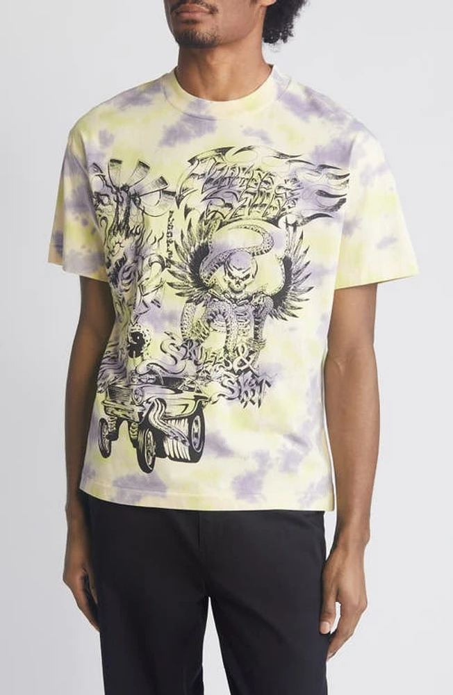 JUNGLES Flames & Stuff Tie Dye Cotton Graphic T-Shirt at Nordstrom,