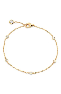 Crislu Cubic Zirconia Bezel Station Bracelet in 18Kt Yellow Gold at Nordstrom