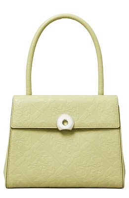 Tory Burch Small Deville Embossed Leather Top Handle Bag in Taupe Green at Nordstrom