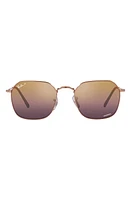 Ray-Ban Jim 53mm Polarized Irregular Sunglasses in Rose Gold at Nordstrom