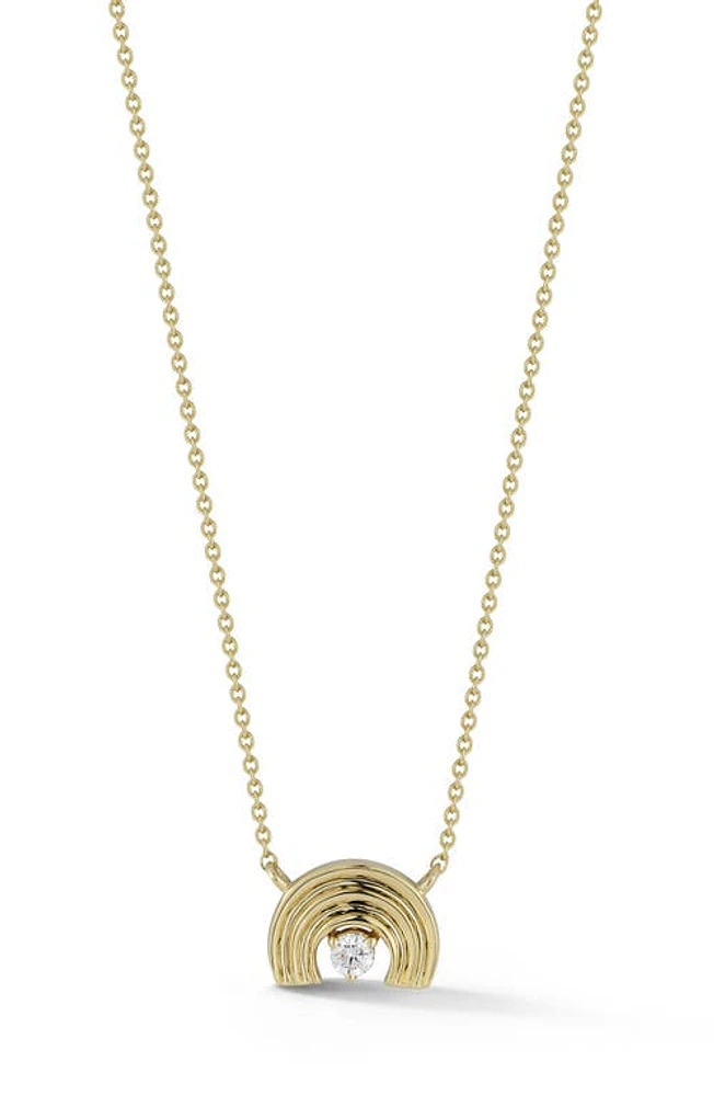 Dana Rebecca Designs Nana Bernice Half Moon Diamond Pendant Necklace in Yellow Gold/Diamonds at Nordstrom, Size 18