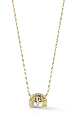 Dana Rebecca Designs Nana Bernice Half Moon Diamond Pendant Necklace in Yellow Gold/Diamonds at Nordstrom, Size 18