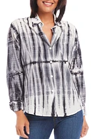 Karen Kane Tie Dye Cotton Lawn Button-Up Shirt at Nordstrom,