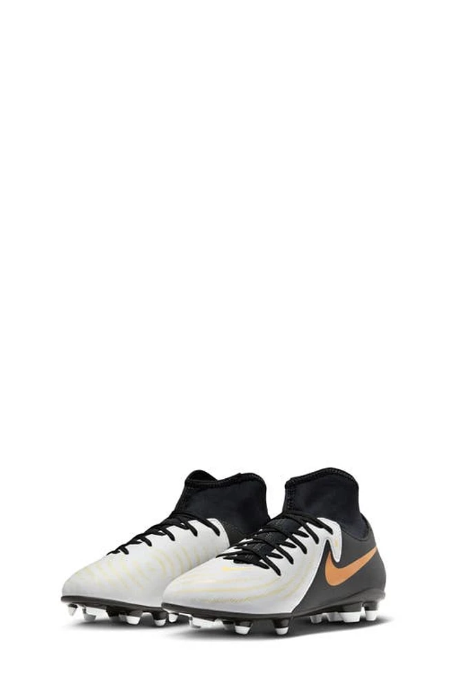 Nike JR Phantom Luna II Club Soccer Cleat White/Black/Gold Coin at Nordstrom, M