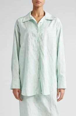 BITE Studios Floral Jacquard Organic Cotton Blend Button-Up Shirt Pale Opal at Nordstrom, Us