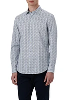 Bugatchi James OoohCotton Pixel Print Button-Up Shirt Air-Blue at Nordstrom,