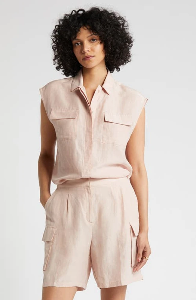 Nordstrom Dolman Sleeve Flap Pocket Button-Up Shirt at Nordstrom,