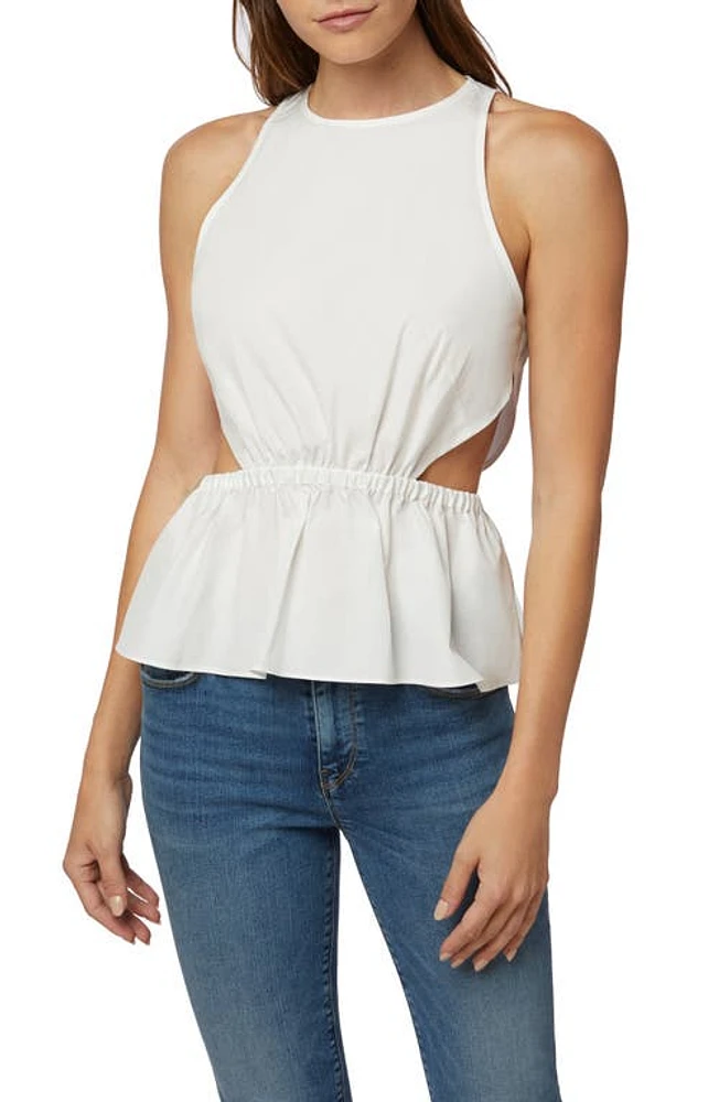 Hudson Jeans Side Cutout Cotton Poplin Blouse in White at Nordstrom, Size X-Small