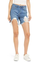 HIDDEN JEANS Grinded High Waist Denim Mom Shorts Med. wash at Nordstrom,