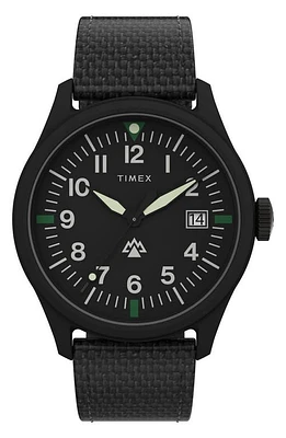 Timex Expedition North Traprock Recycled Textile Strap Watch, 43mm in Black at Nordstrom