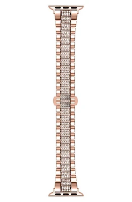 The Posh Tech Kristina Bling Stainless Steel Apple Watch Watchband in Rose Gold at Nordstrom