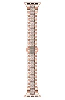 The Posh Tech Kristina Bling Stainless Steel Apple Watch Watchband in Rose Gold at Nordstrom