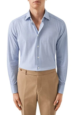 Eton Slim Fit Geometric Print 4Flex Stretch Dress Shirt Lt/Pastel Blue at Nordstrom,