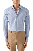 Eton Slim Fit Geometric Print 4Flex Stretch Dress Shirt Lt/Pastel Blue at Nordstrom,