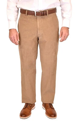 Berle Flat Front Corduroy Dress Pants Khaki at Nordstrom,