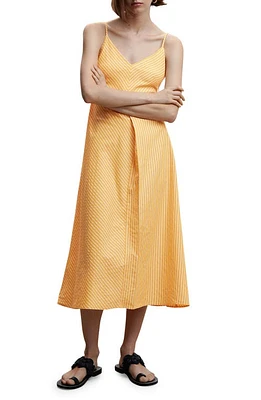 MANGO Stripe A-Line Sundress in Yellow at Nordstrom, Size 4