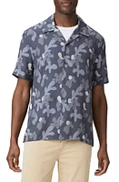 PAIGE Landon Short Sleeve Button-Up Shirt Constellation Blue at Nordstrom,