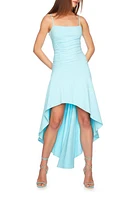 Susana Monaco String Ruched High-Low Midi Dress at Nordstrom,