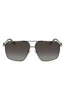 FERRAGAMO 62mm Oversize Gradient Navigator Sunglasses in Shiny Gold/Brown at Nordstrom