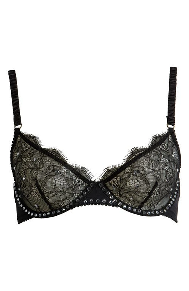 Love Stories Romeo Diamante Underwire Bra Black at Nordstrom,