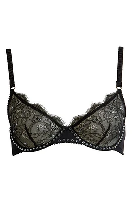 Love Stories Romeo Diamante Underwire Bra Black at Nordstrom,