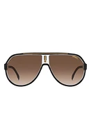 Carrera Eyewear 64mm Oversize Gradient Aviator Sunglasses in Black Gold/Brown at Nordstrom