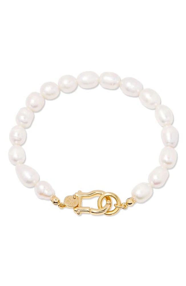 Brook and York Olive Imitation Baroque Pearl Bracelet in Gold/pearl at Nordstrom