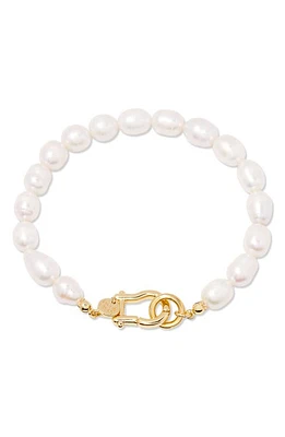 Brook and York Olive Imitation Baroque Pearl Bracelet in Gold/pearl at Nordstrom