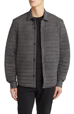 BOSS Olson Relaxed Fit Padded Shirt Dark Grey at Nordstrom,