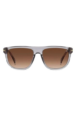 David Beckham Eyewear 56mm Square Sunglasses in Grey at Nordstrom