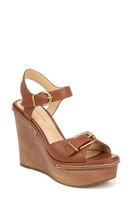 Veronica Beard Geraldine Ankle Strap Platform Wedge Sandal Caramel at Nordstrom,