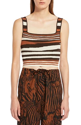 Weekend Max Mara Tresa Crop Sweater Tank Brown/white/black at Nordstrom,